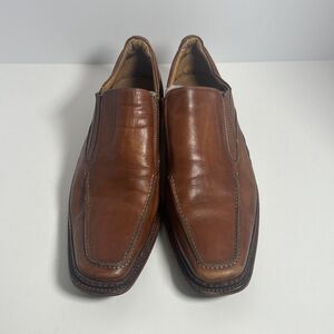 Mark Nason Brown Square Toe Leather Loafers Shoes Men’s 10.5